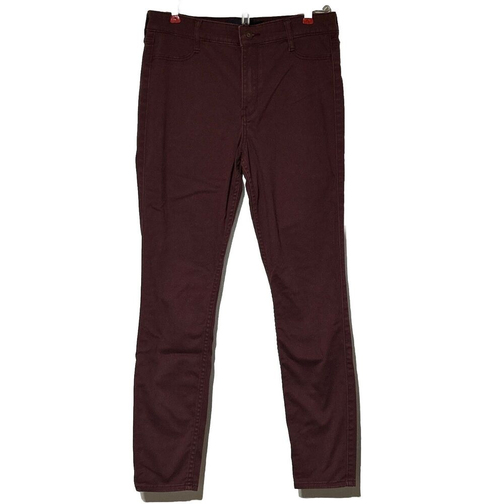 Hollister High Rise Jean Legging Womens Jeans 28x28 Sz. 7R Maroon Burgundy